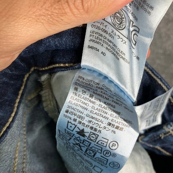 Levi's Perfectly Slim Jeans Womens W27 L34 Blue Bootcut Mid Rise Stretch Denim - Picture 7 of 11